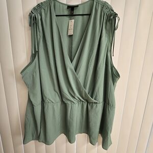 Lane bryant sage green blouse